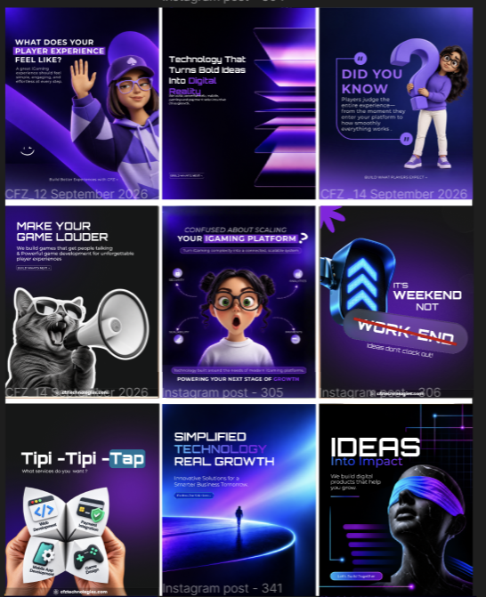Social media feed designs, set 3